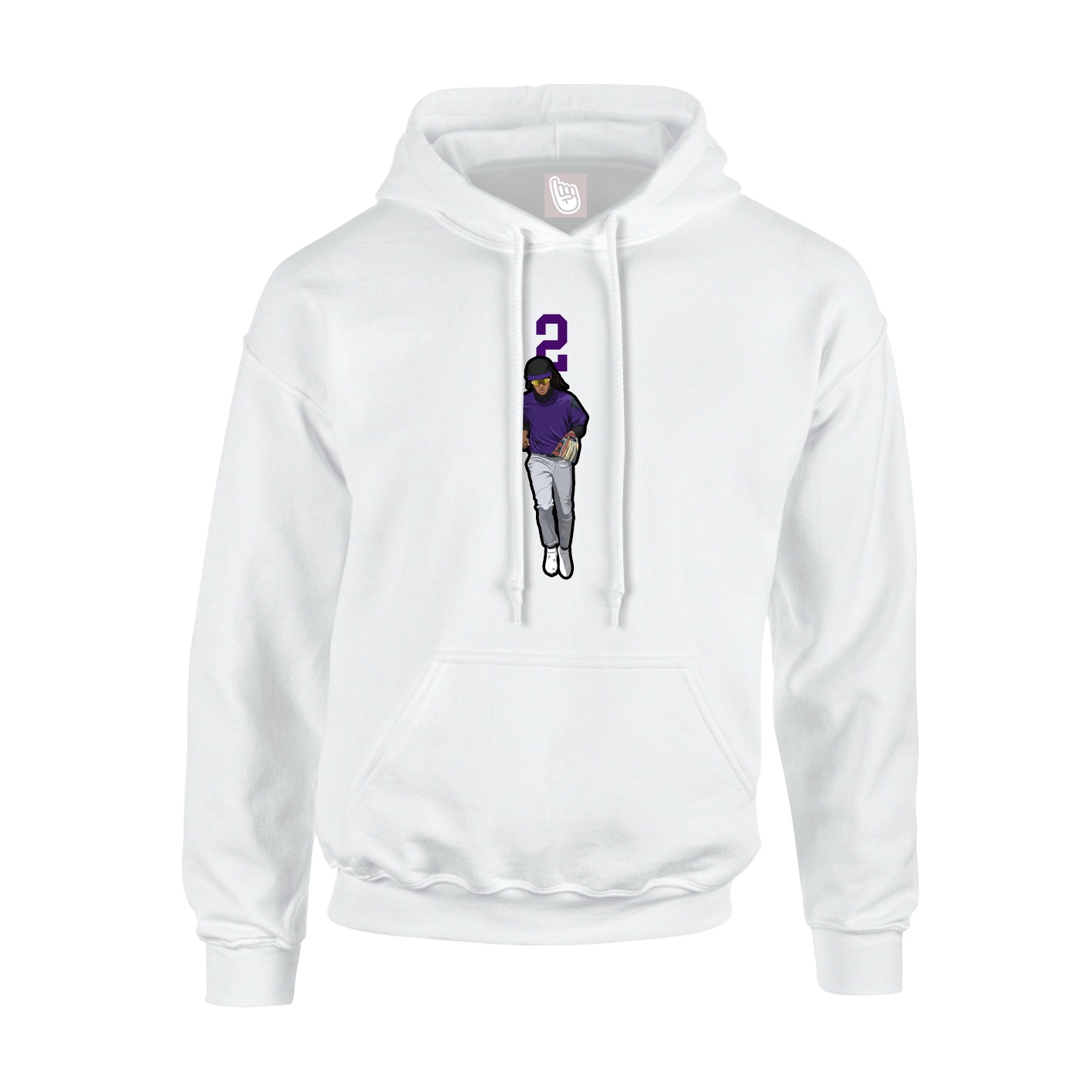 Youth Hoodie — Number Top in White