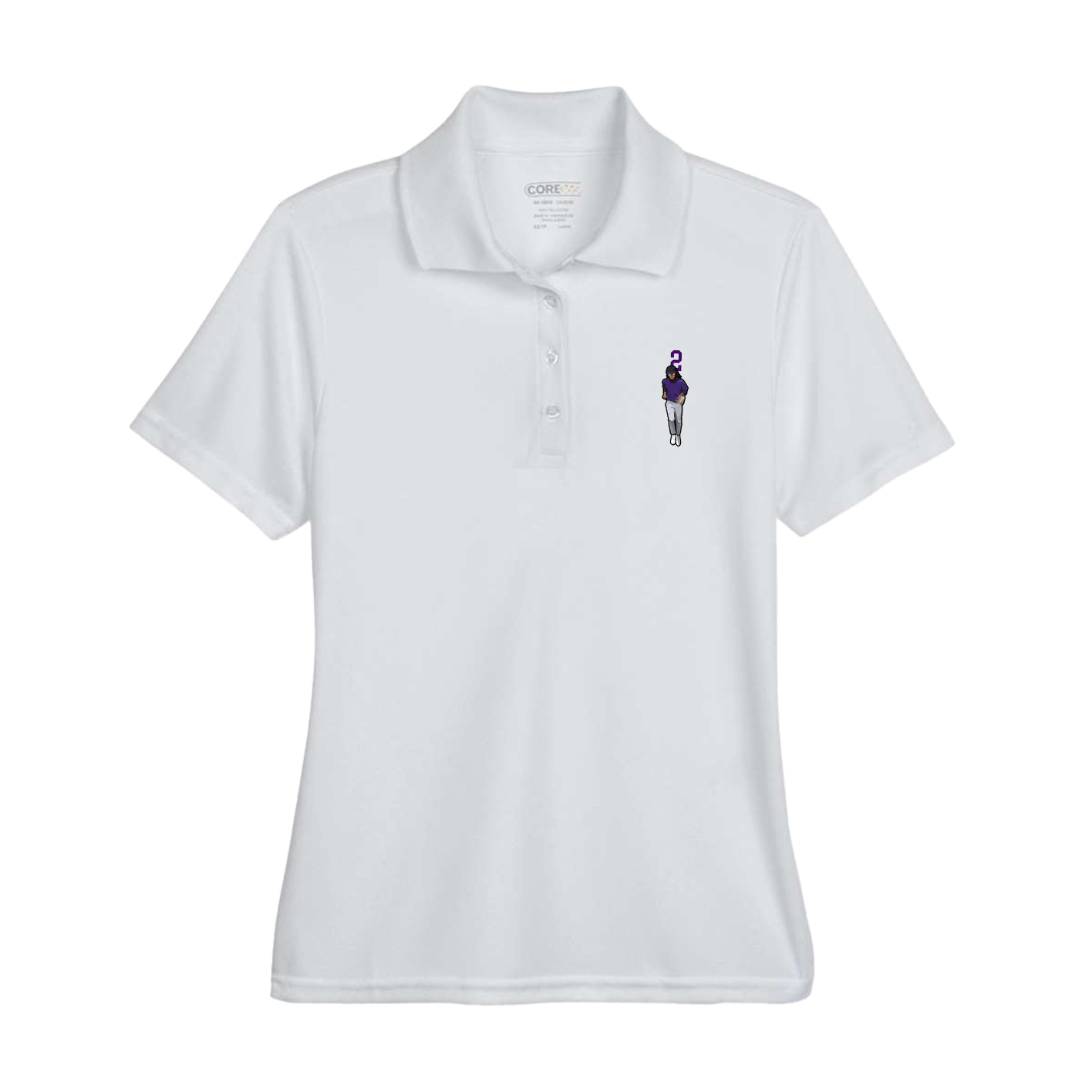 Womens Performance Polo — Number Top in Grey