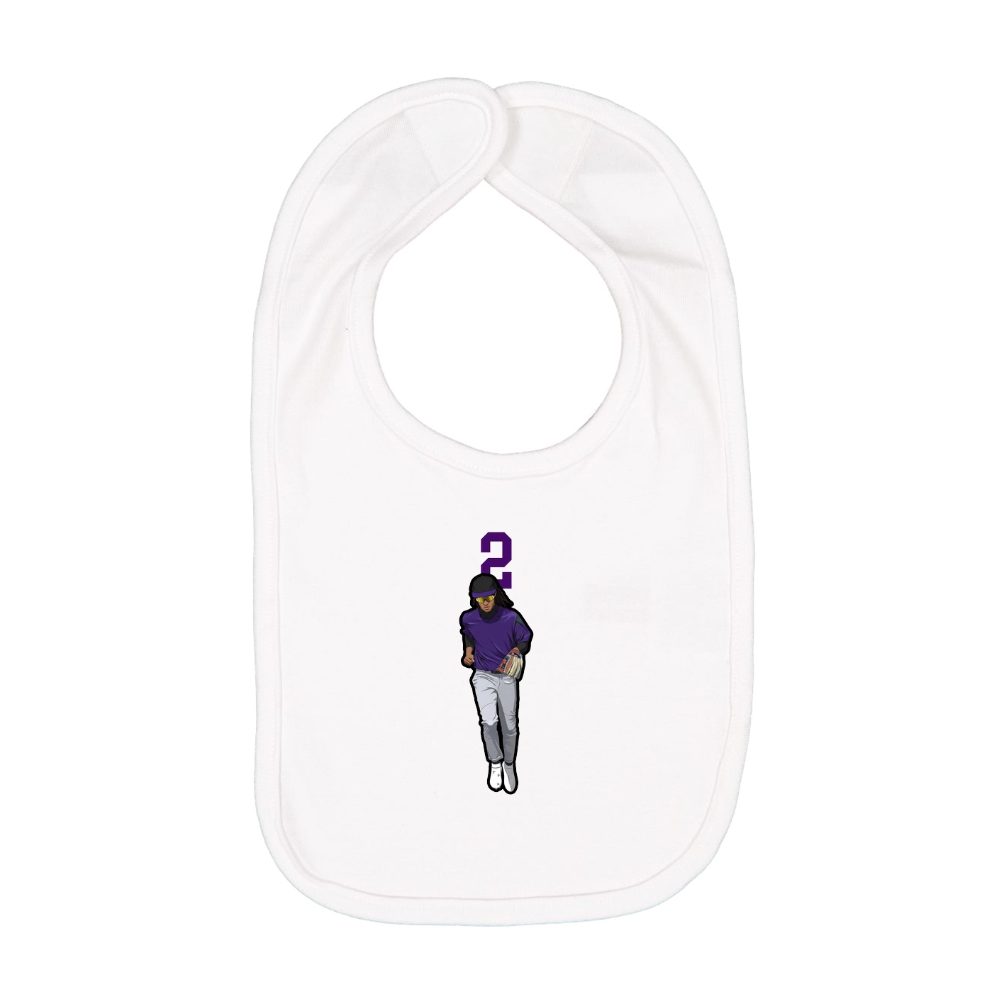 Infant Bib — Number Top in White