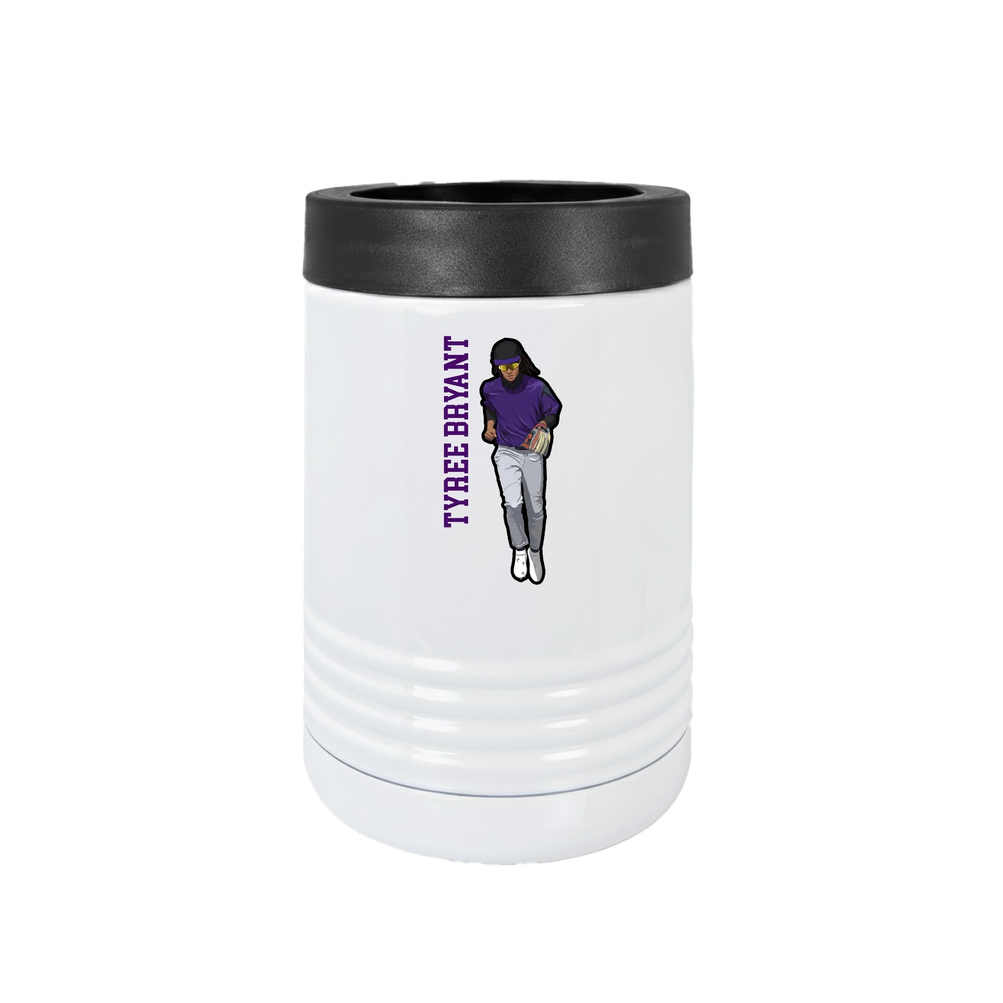 Beverage Holder — Name Vertical in White