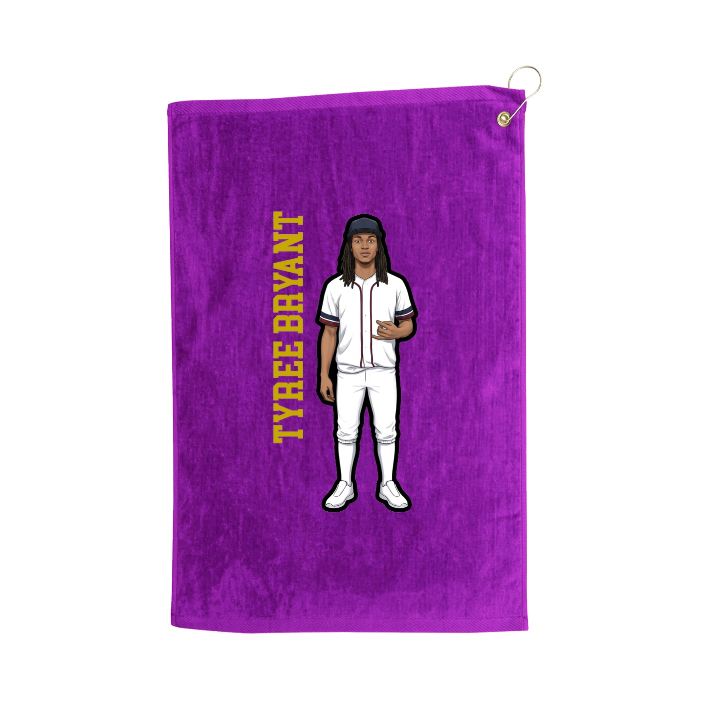 Golf Towel — Name Vertical in Purple