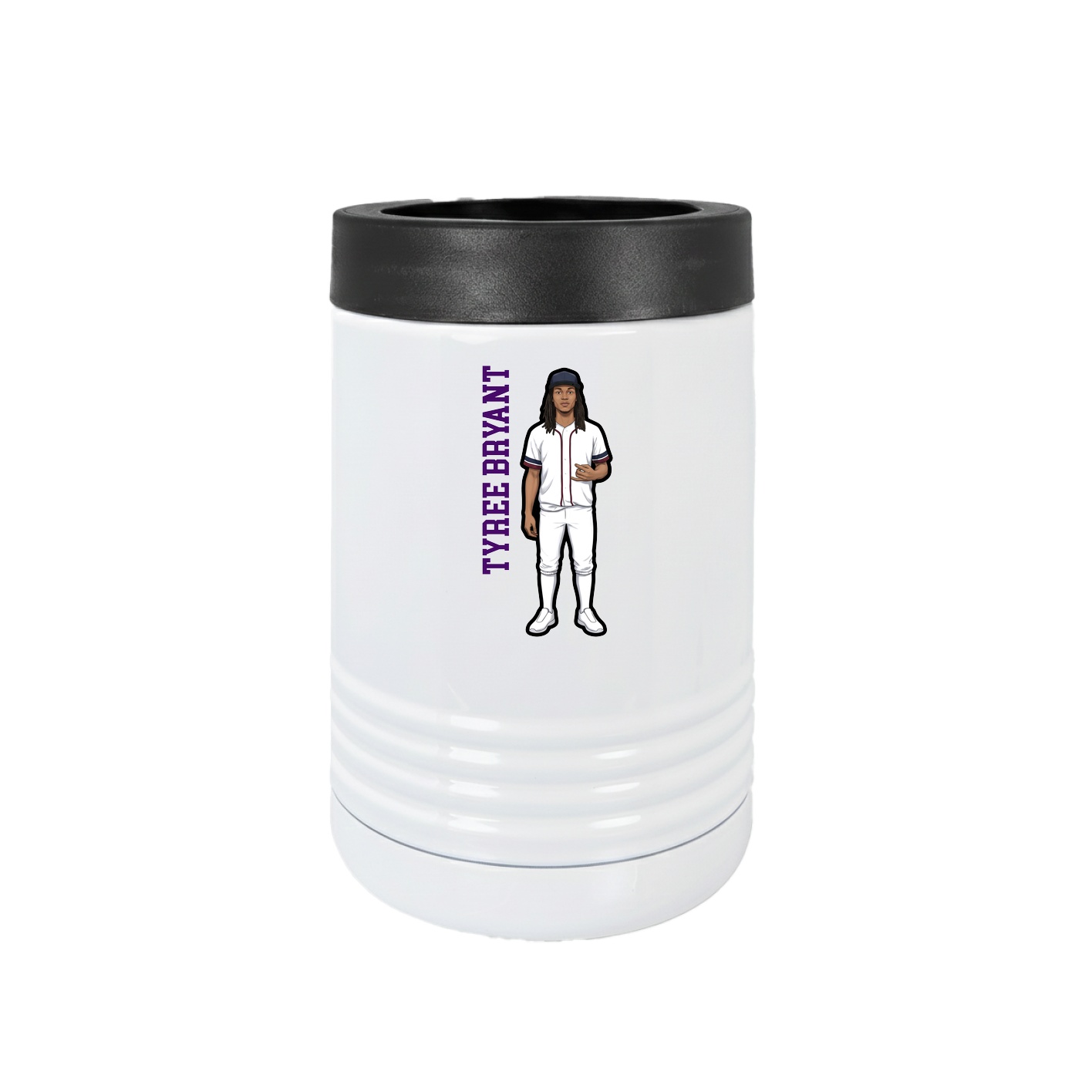 Beverage Holder — Name Vertical in White