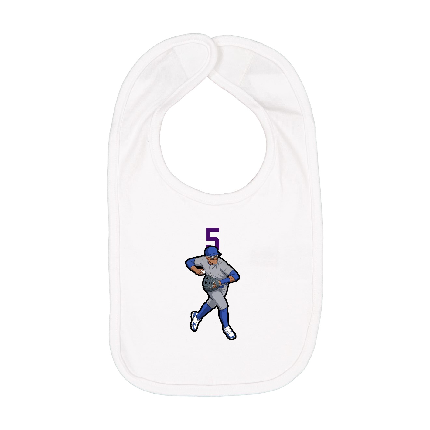 Infant Bib — Number Top in White