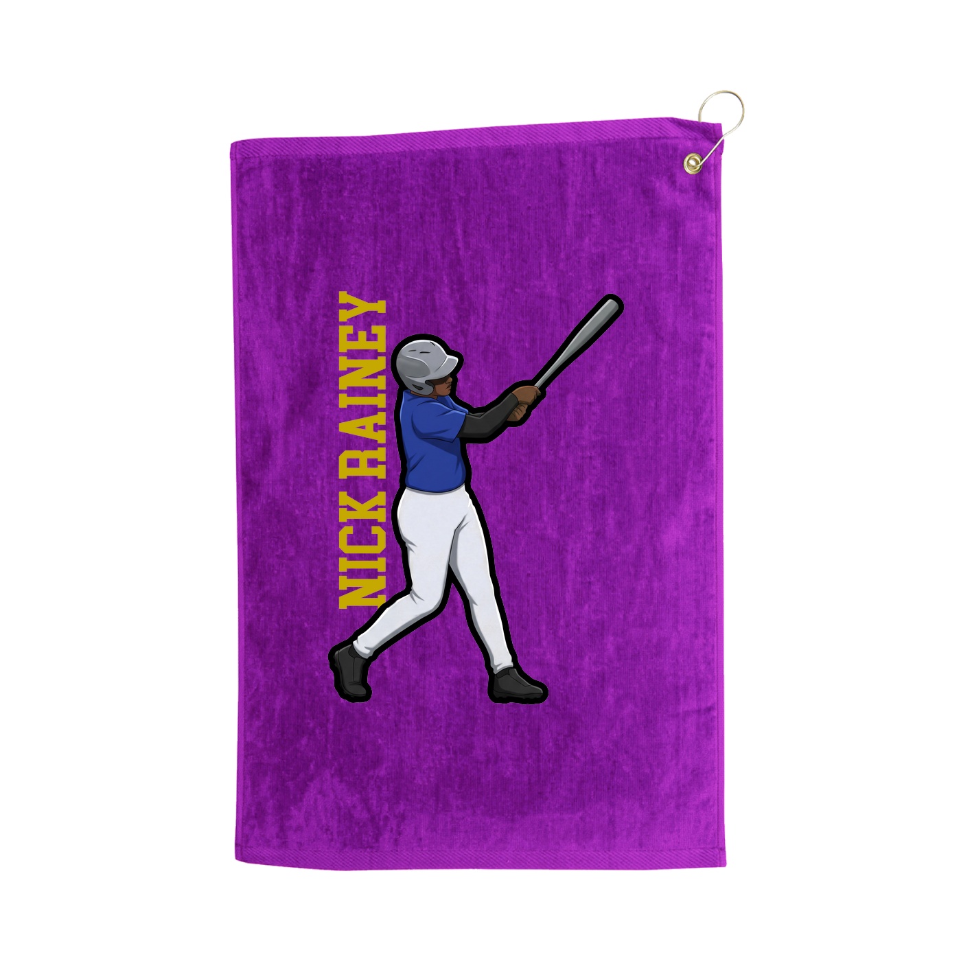 Golf Towel — Name Vertical in Purple