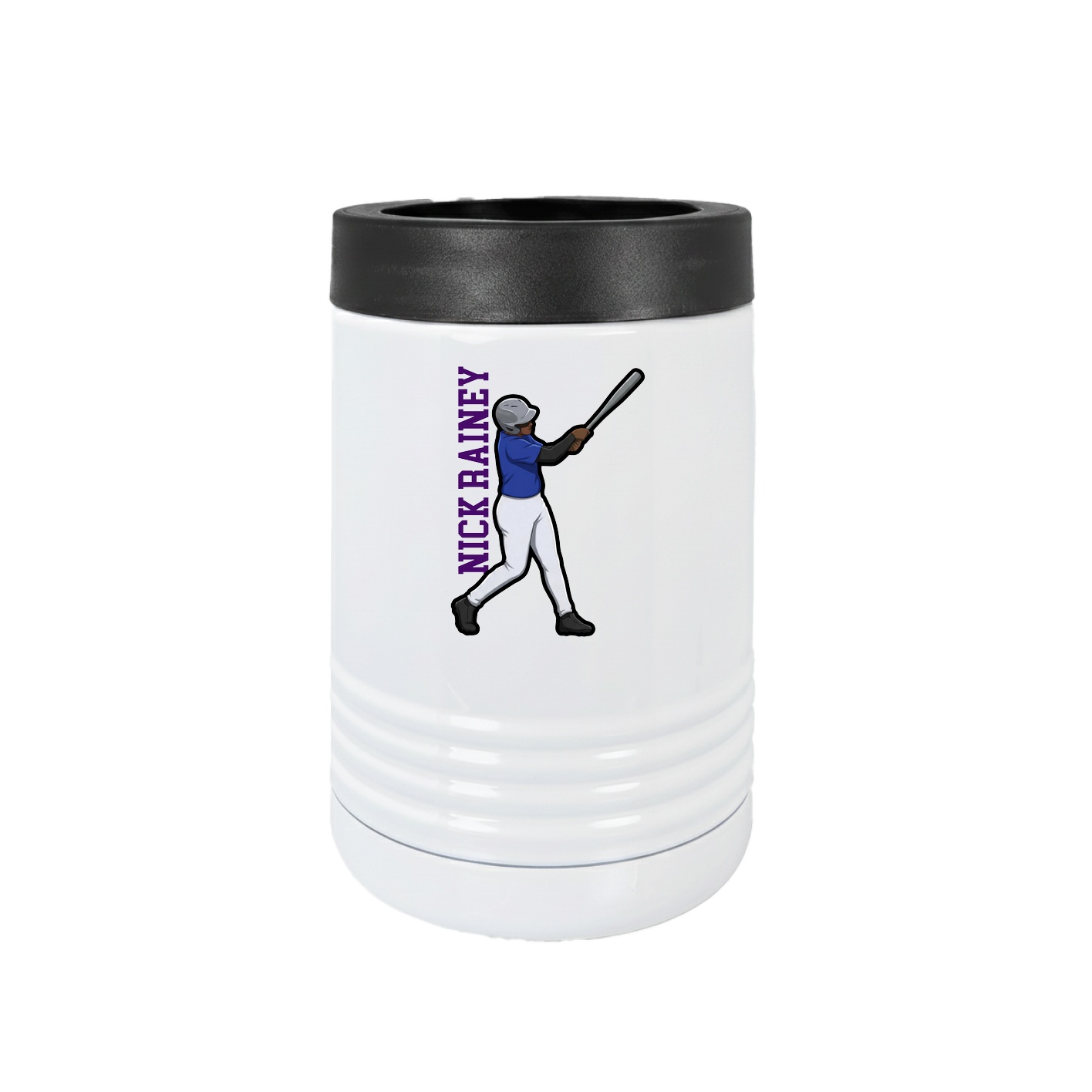 Beverage Holder — Name Vertical in White