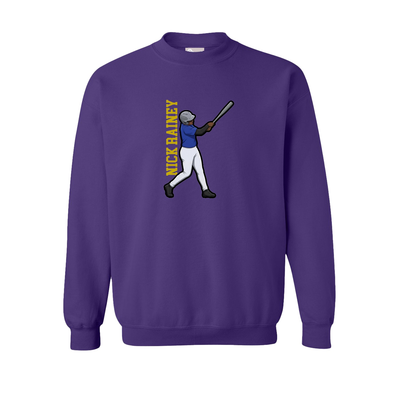 Fleece Crew — Name Vertical in Purple