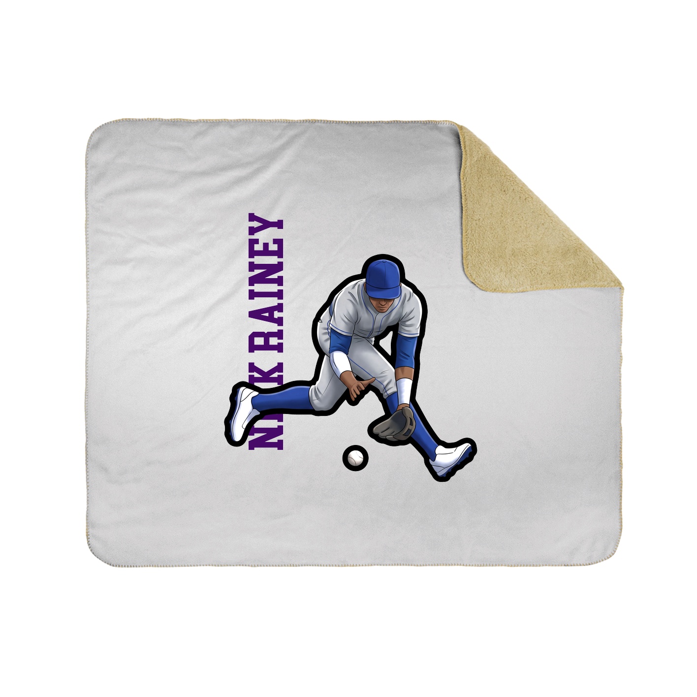 Throw Blanket — Name Vertical in White