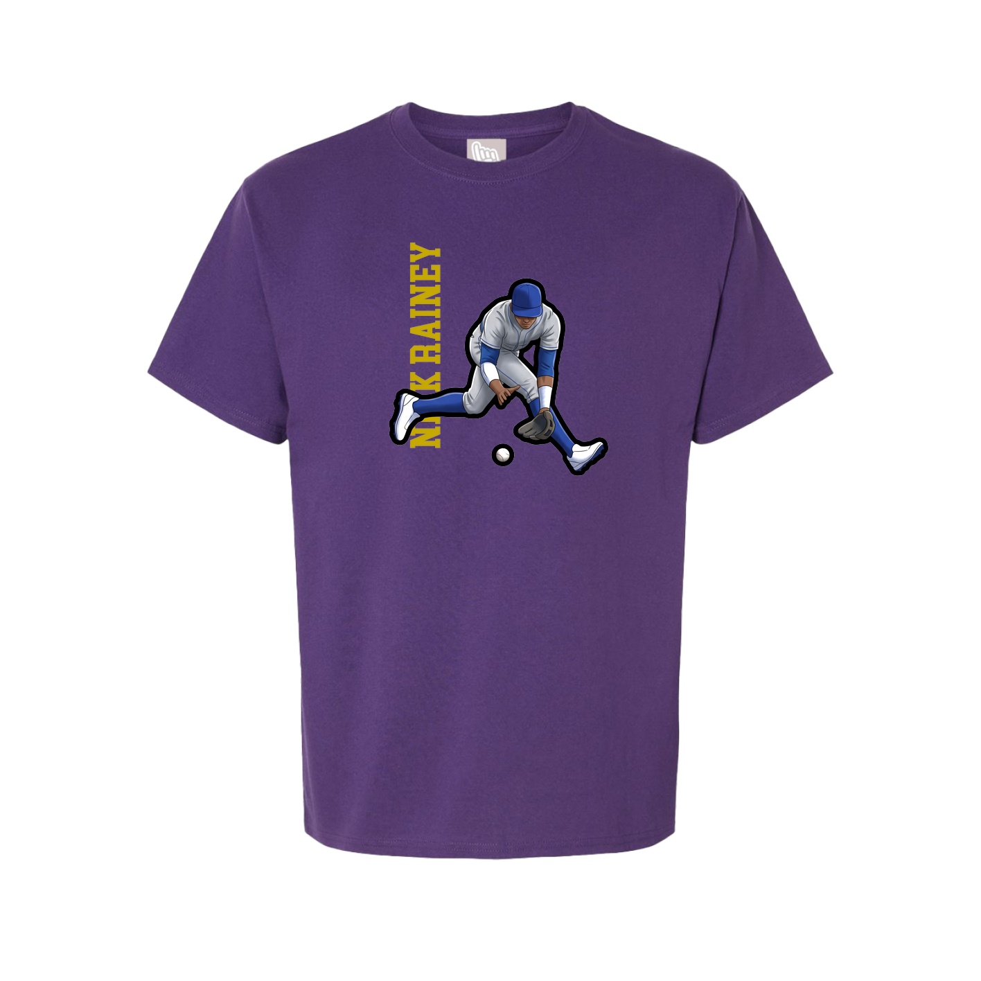 Tee — Name Vertical in Purple