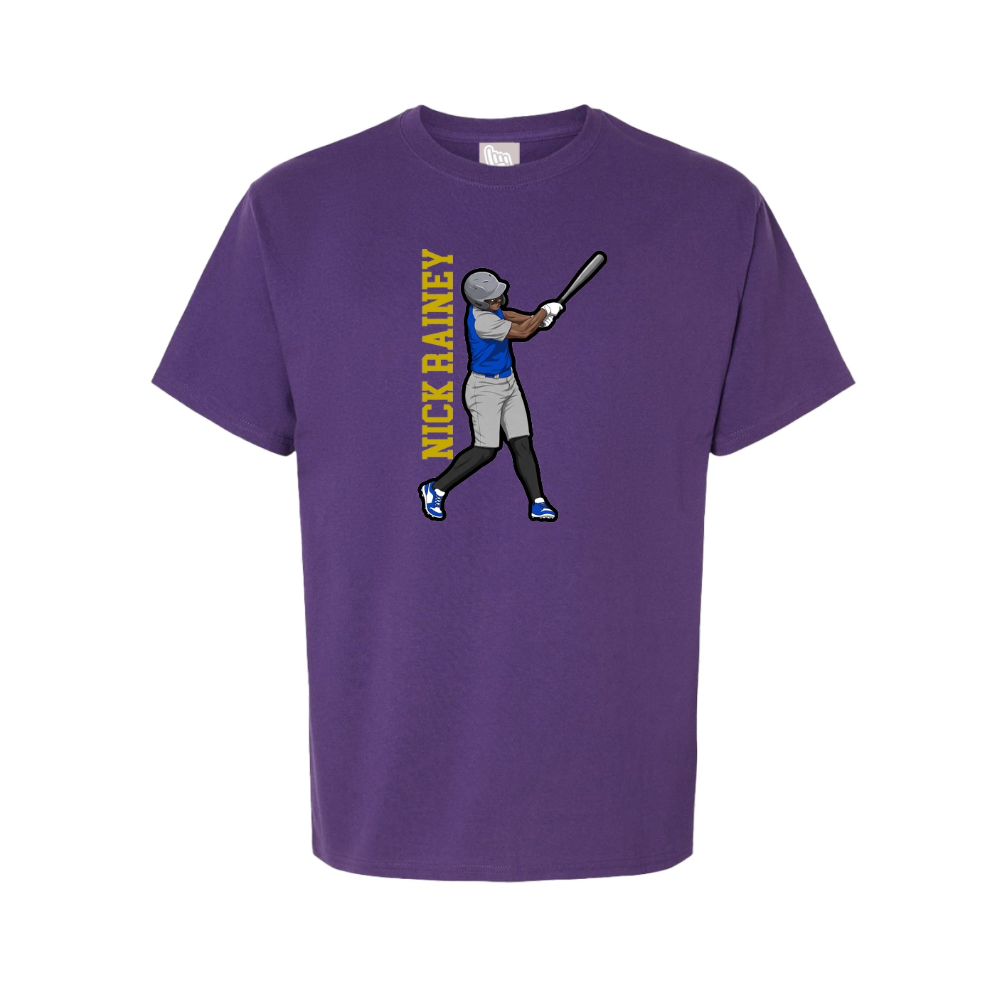 Youth Tee — Name Vertical in Purple