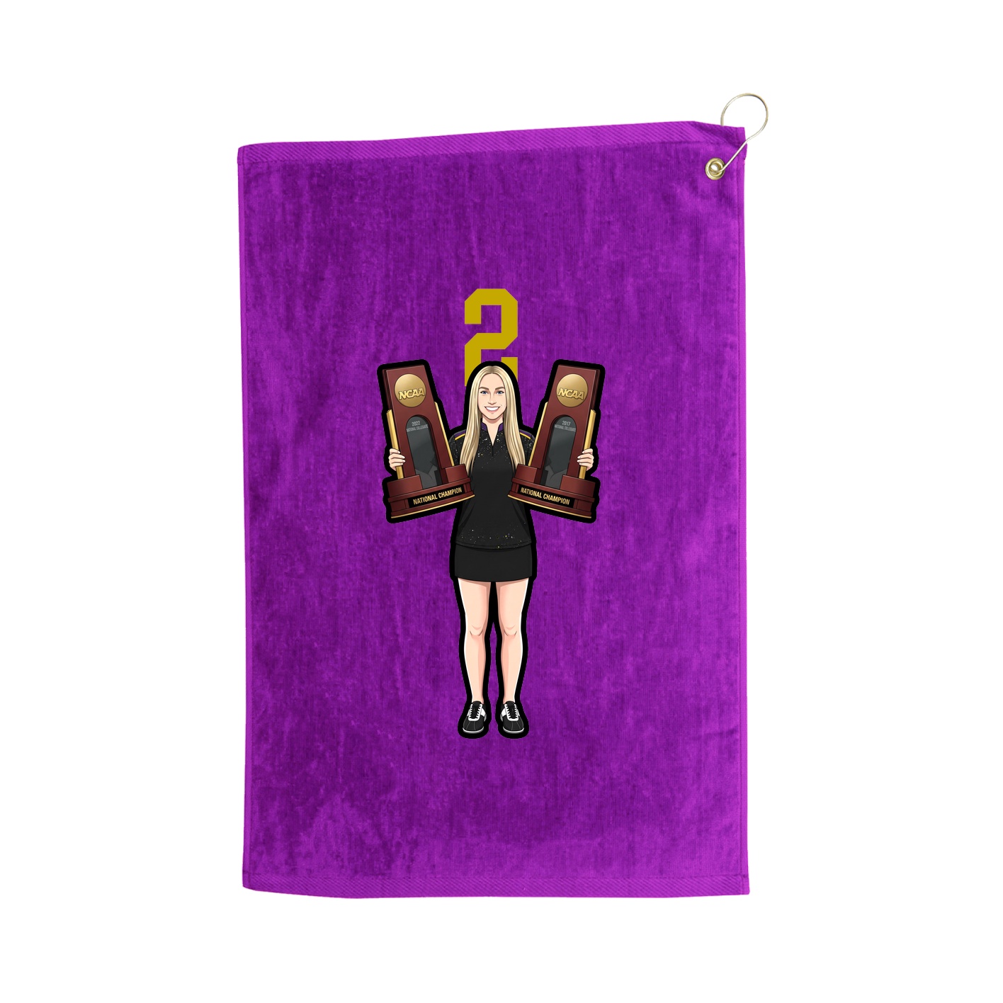Golf Towel — Number Top in Purple