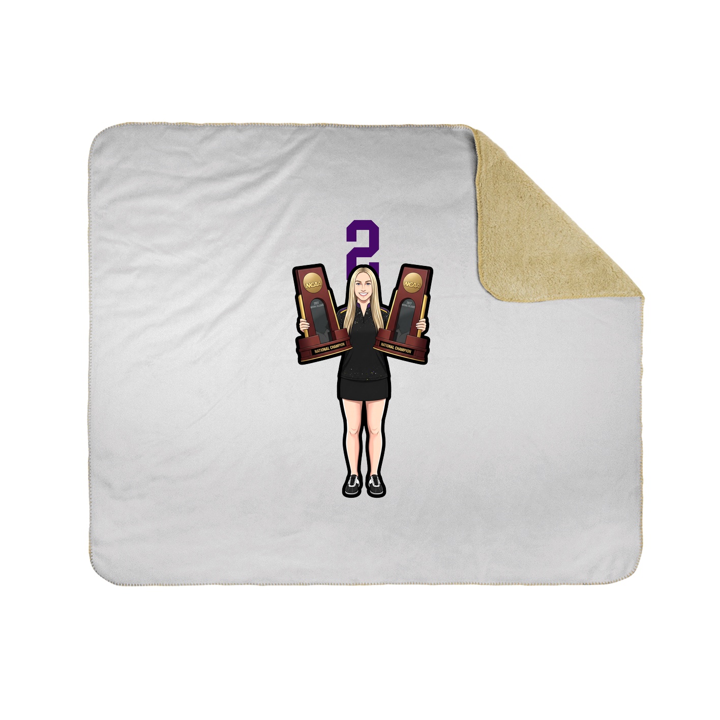 Throw Blanket — Number Top in White