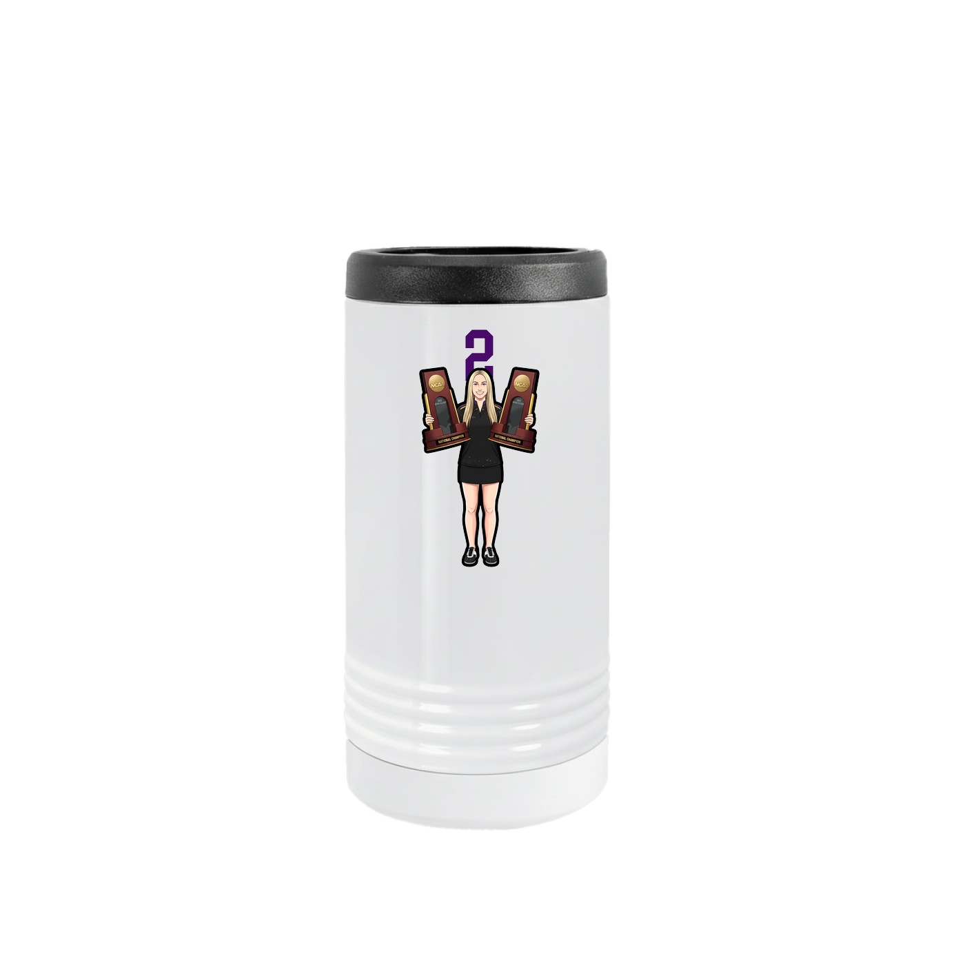 Slim Beverage Holder — Number Top in White
