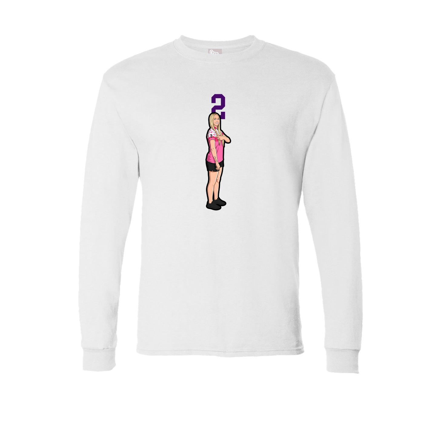 Long Sleeve Tee — Number Top in White