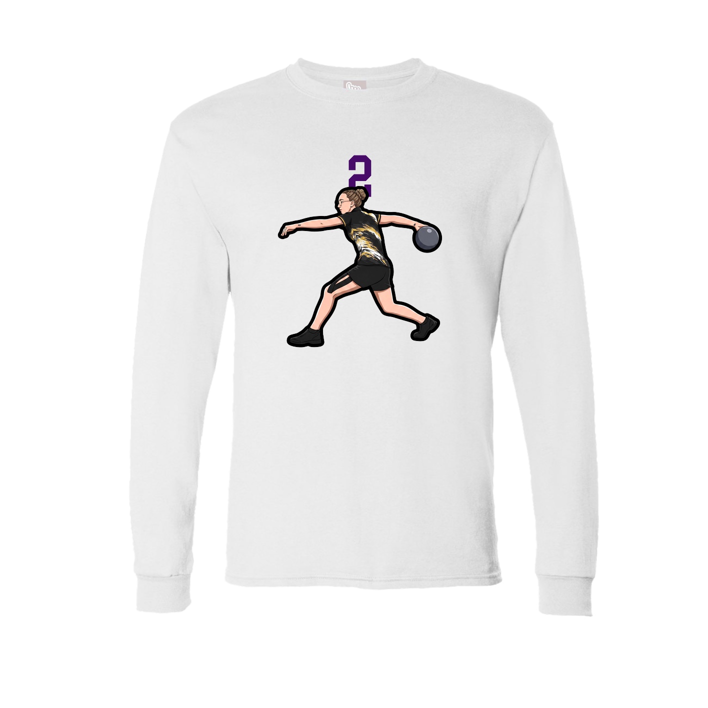 Long Sleeve Tee — Number Top in White