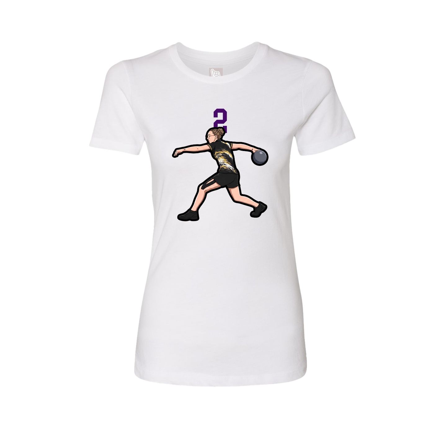 Womens Tee — Number Top in White