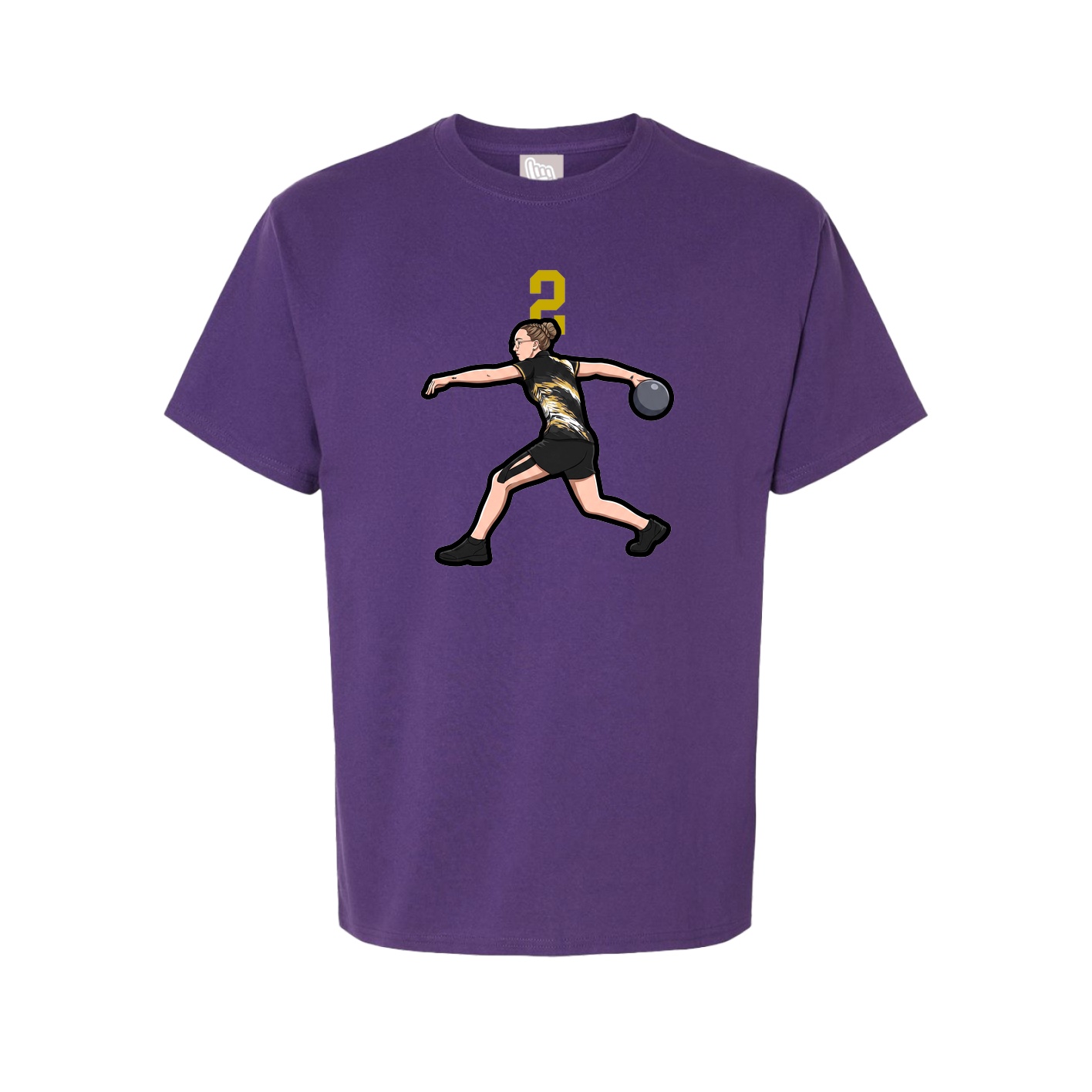 Youth Tee — Number Top in Purple