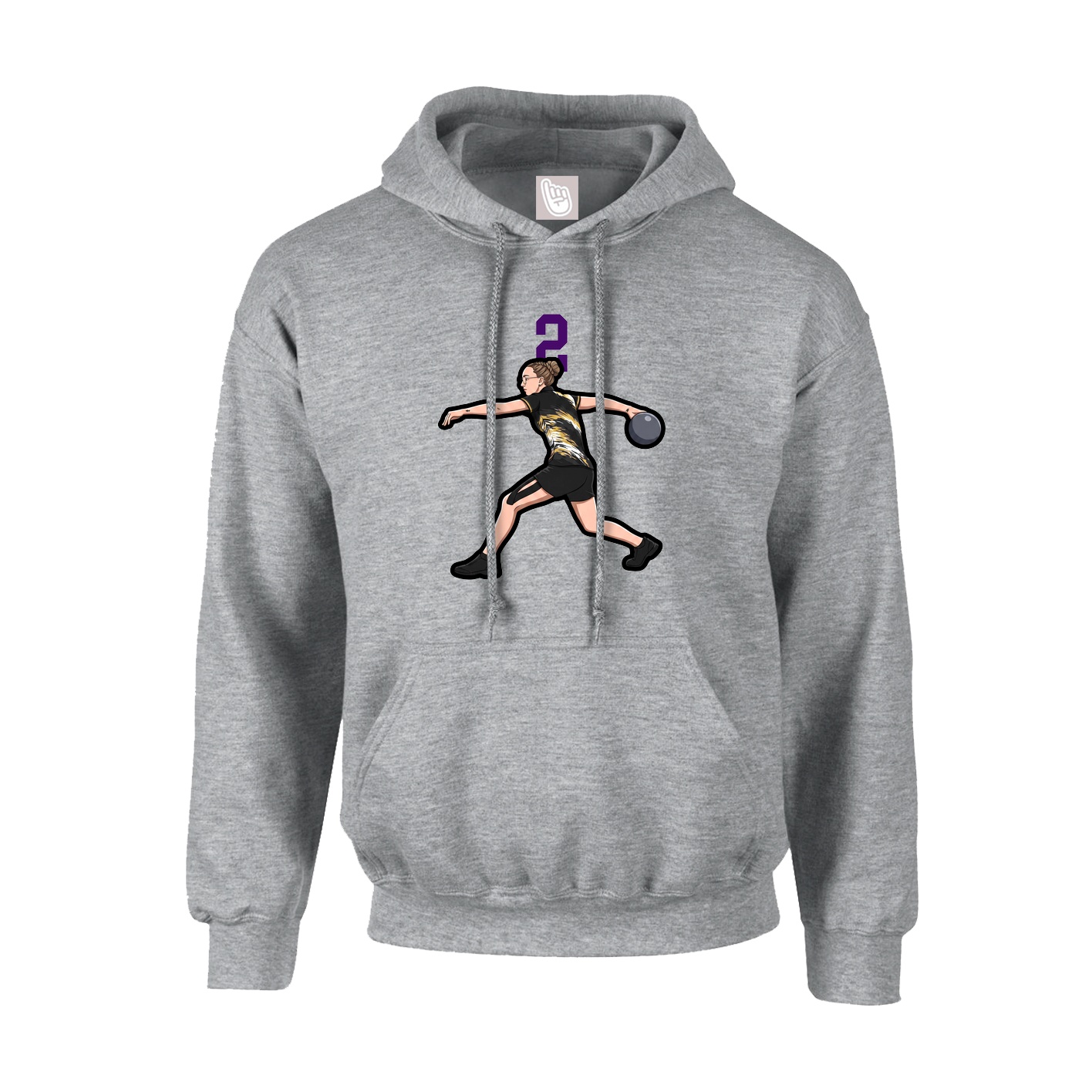Youth Hoodie — Number Top in Grey