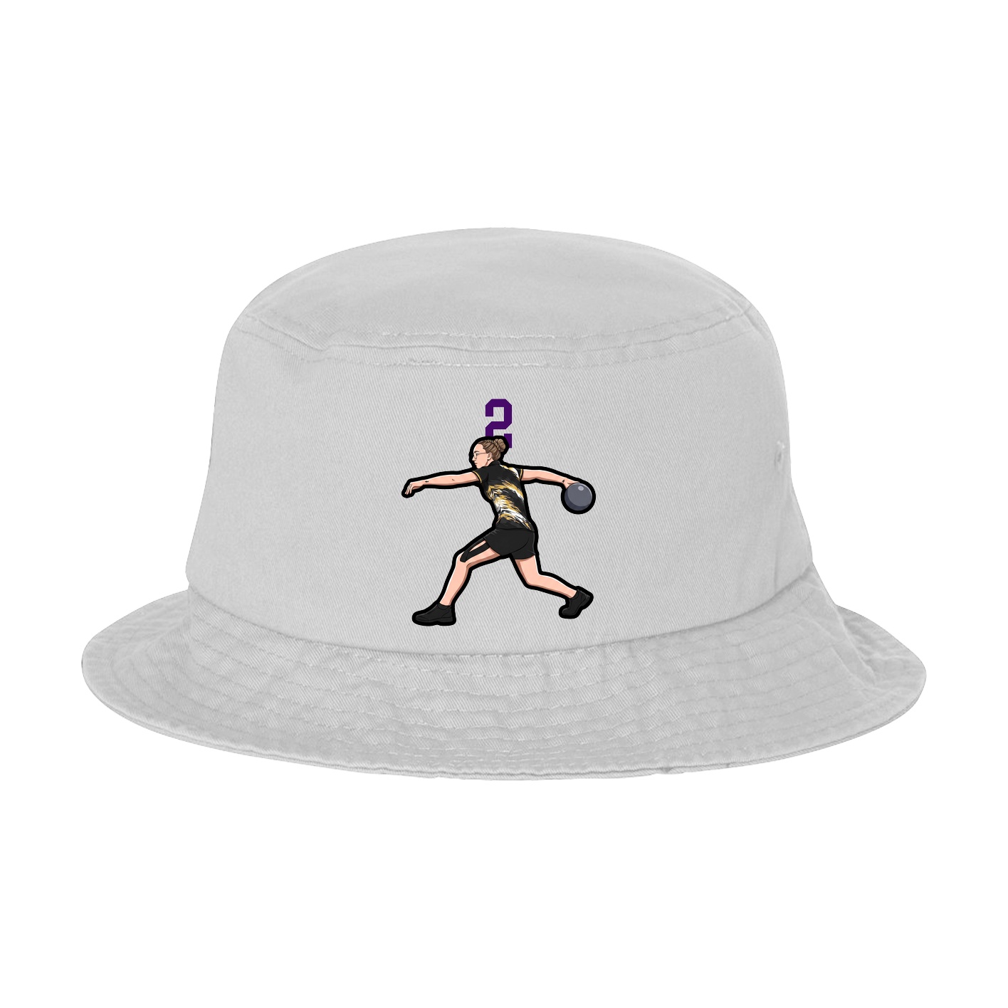 Bucket Cap — Number Top in White