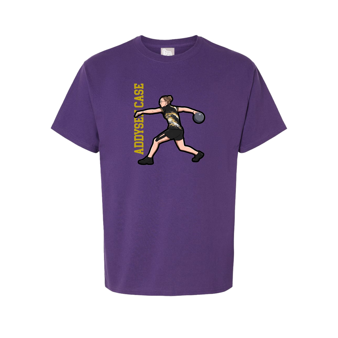 Youth Tee — Name Vertical in Purple