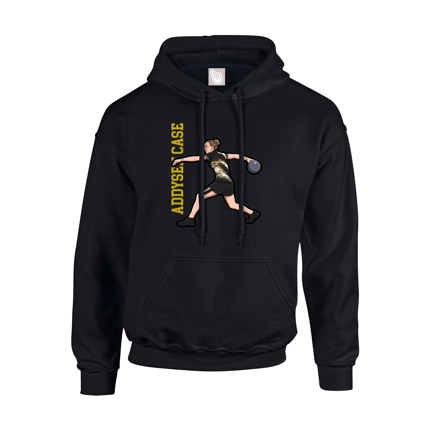 Hoodie — Name Vertical in Black