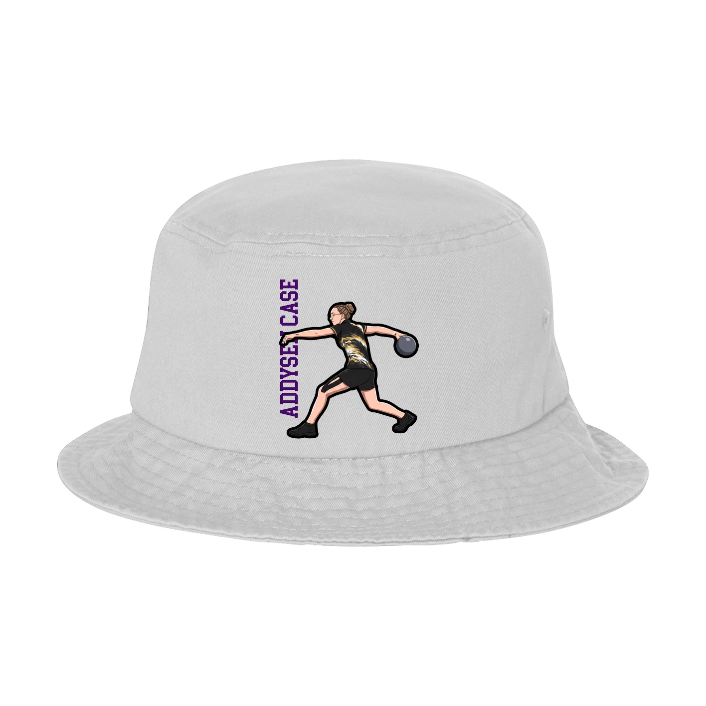 Bucket Cap — Name Vertical in White