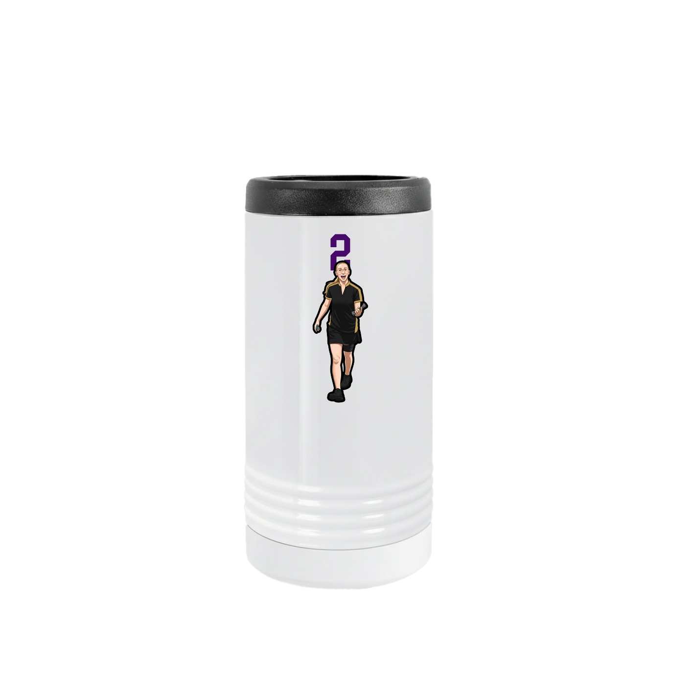 Slim Beverage Holder — Number Top in White