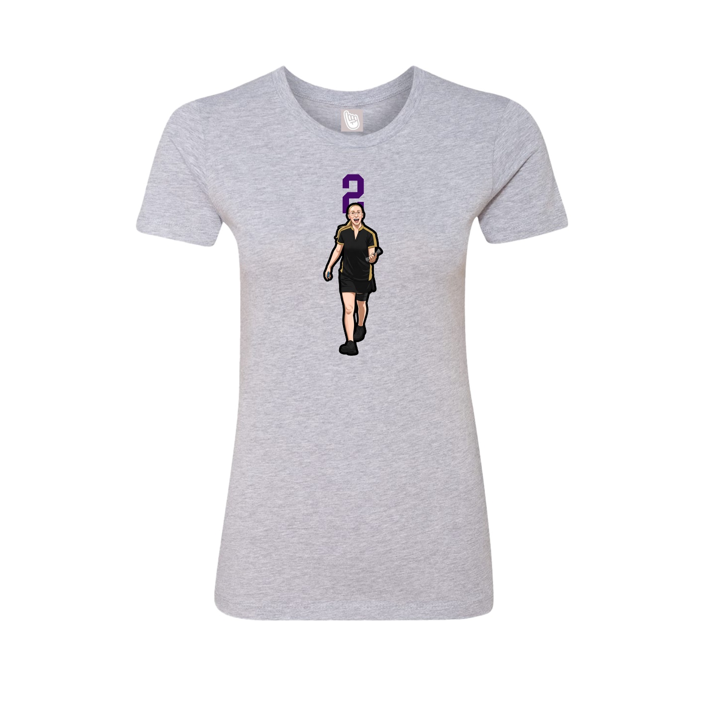 Womens Tee — Number Top in Grey