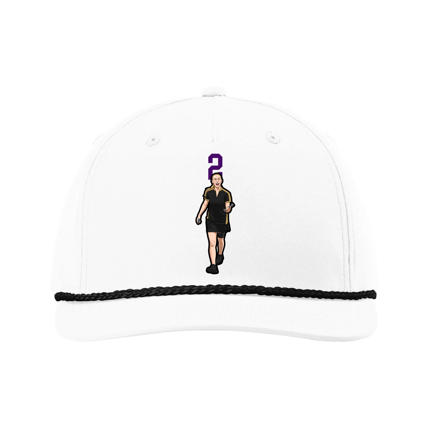 Five-Panel Classic Rope Cap — Number Top in White