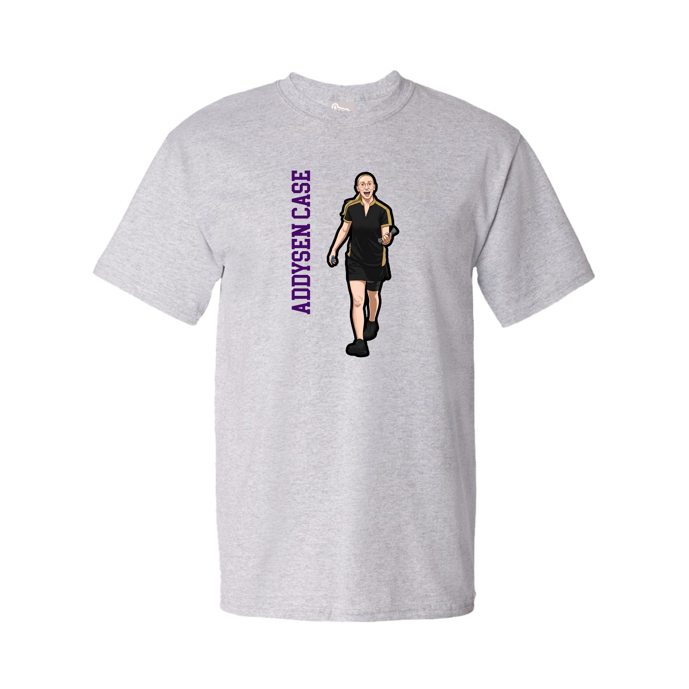 Tee — Name Vertical in Grey