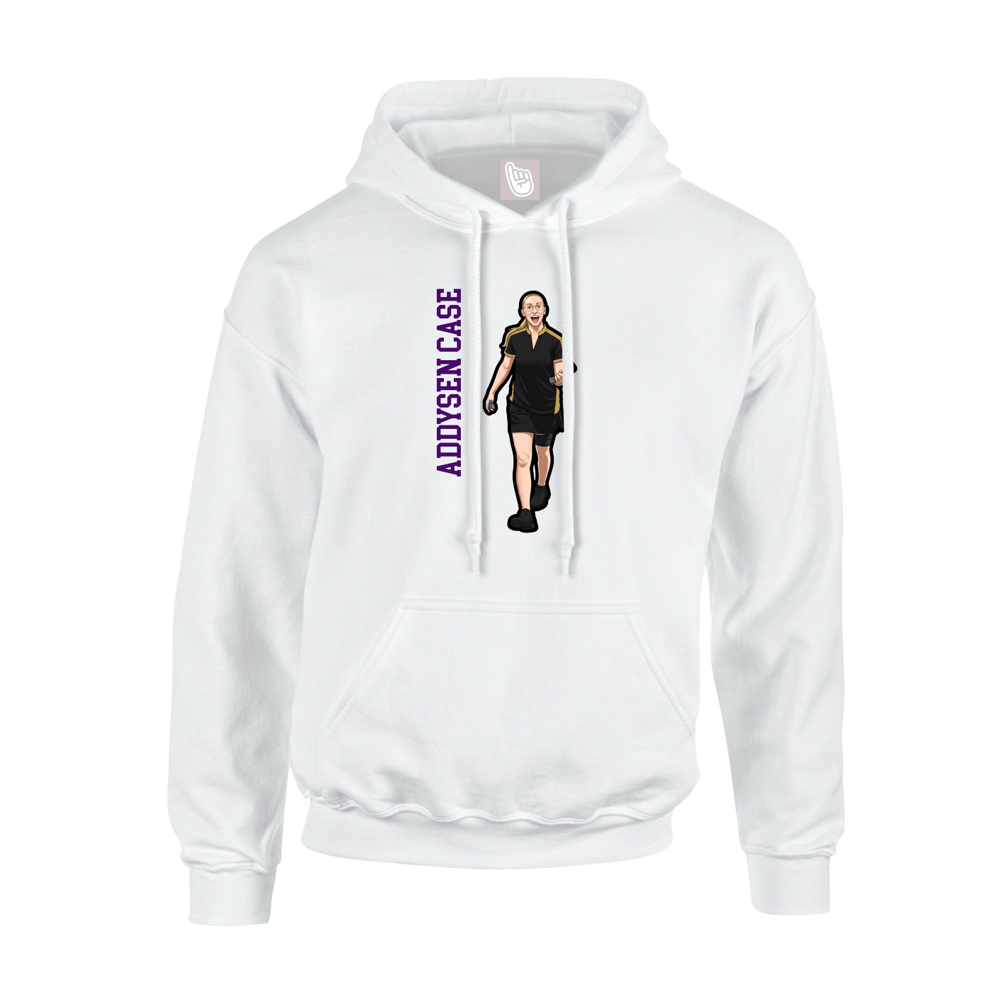 Youth Hoodie — Name Vertical in White