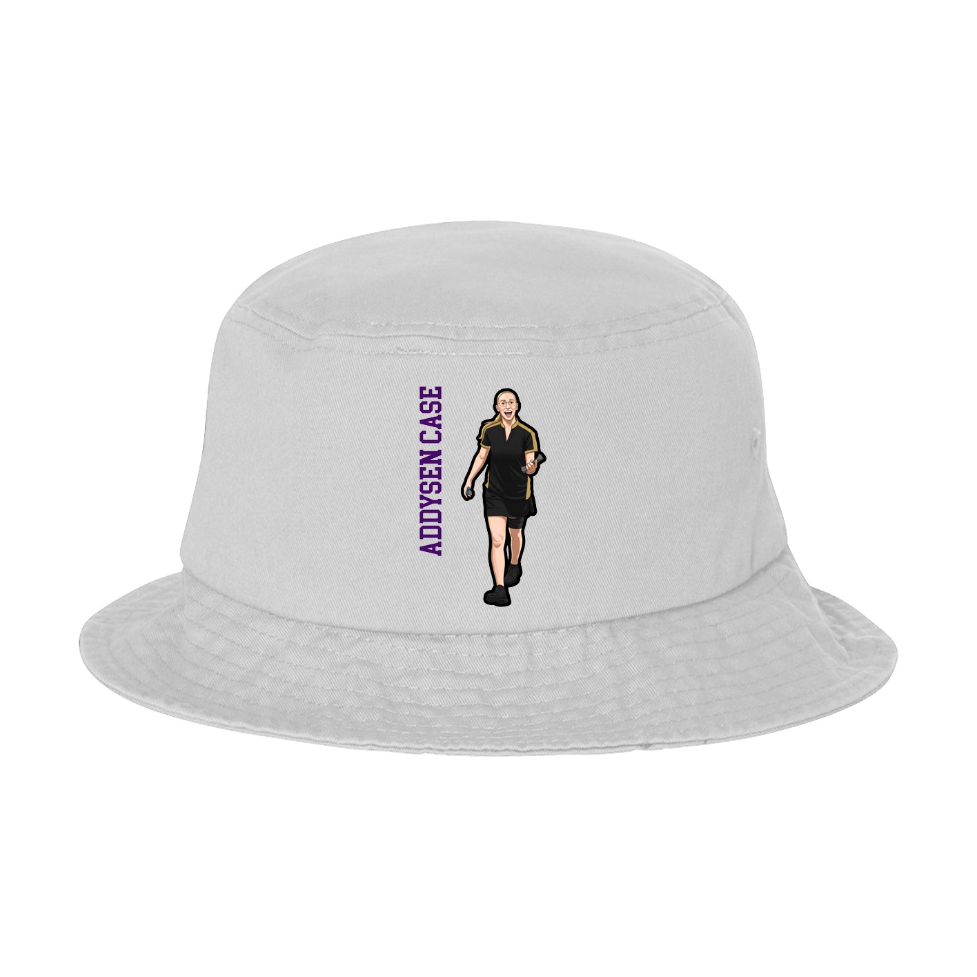 Bucket Cap — Name Vertical in White