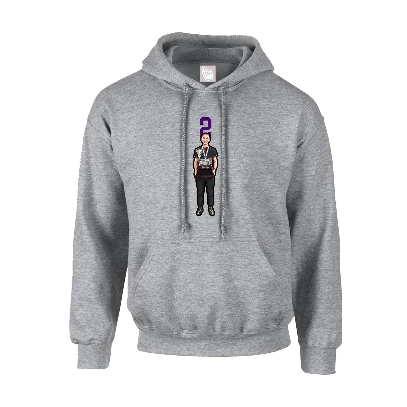 Hoodie — Number Top in Grey