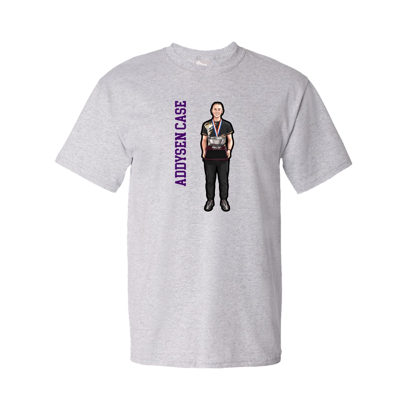 Youth Tee — Name Vertical in Grey
