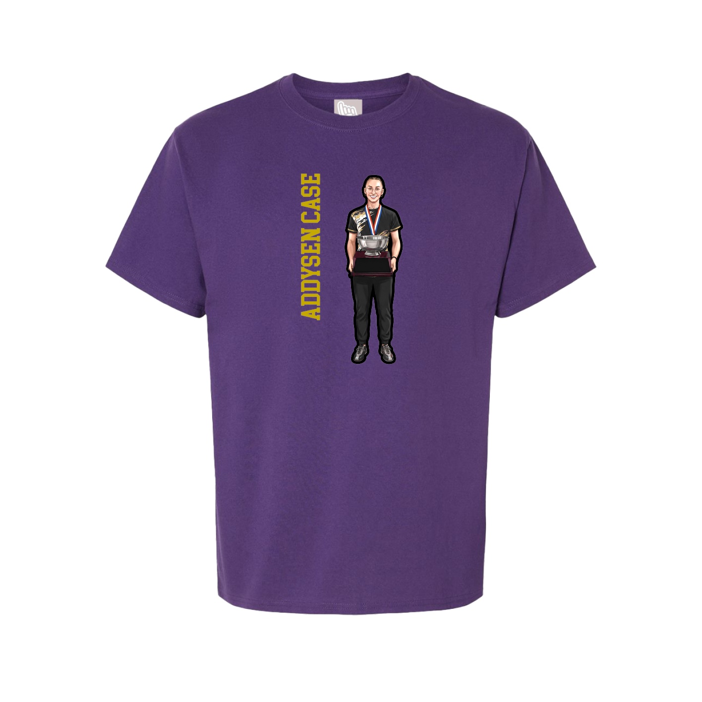 Youth Tee — Name Vertical in Purple