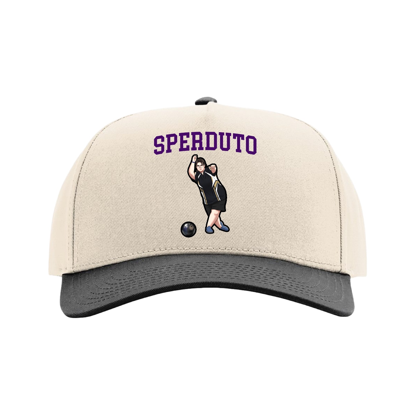 Full Fabric Five-Panel Champ Cap — Shirsey in Cream/Black
