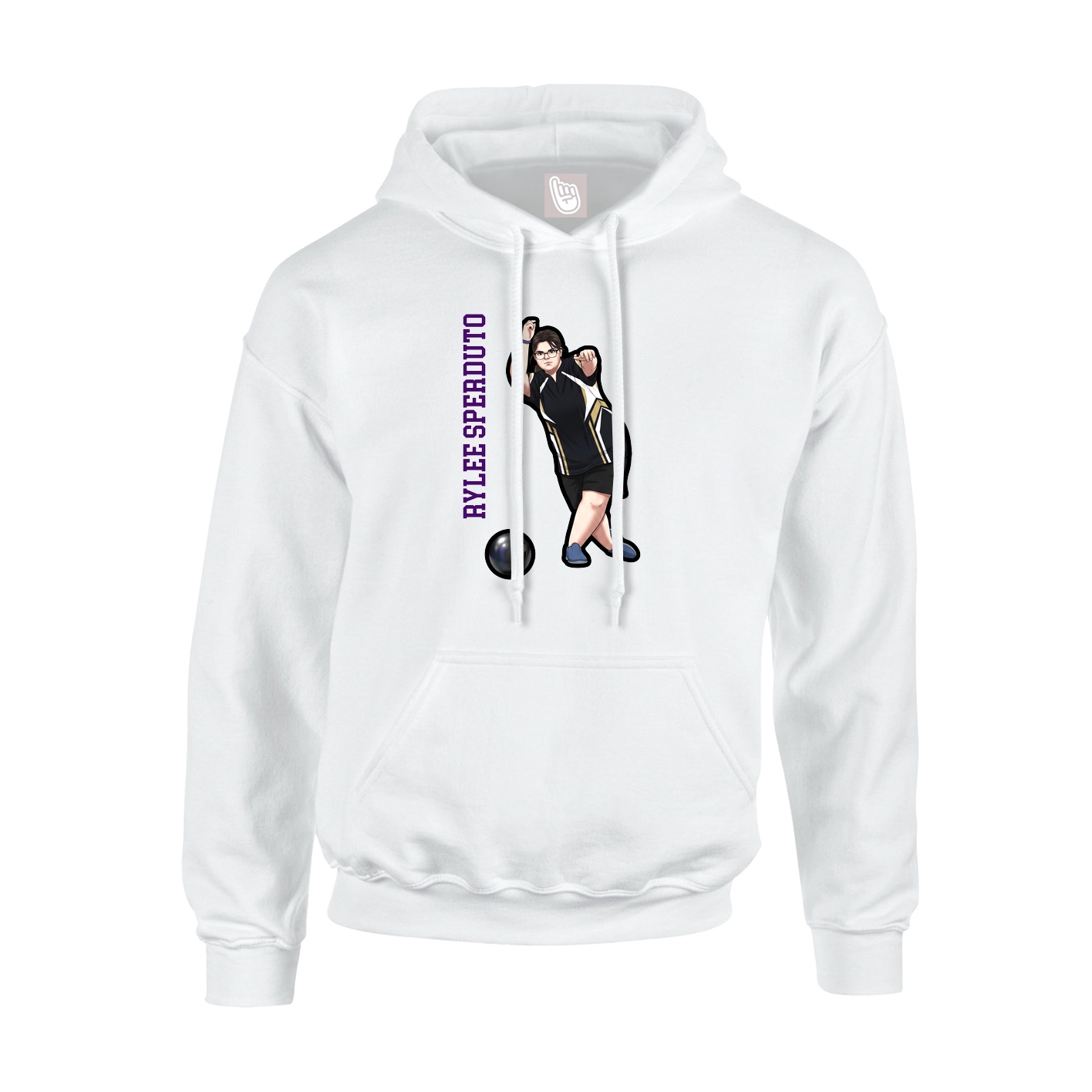 Hoodie — Name Vertical in White