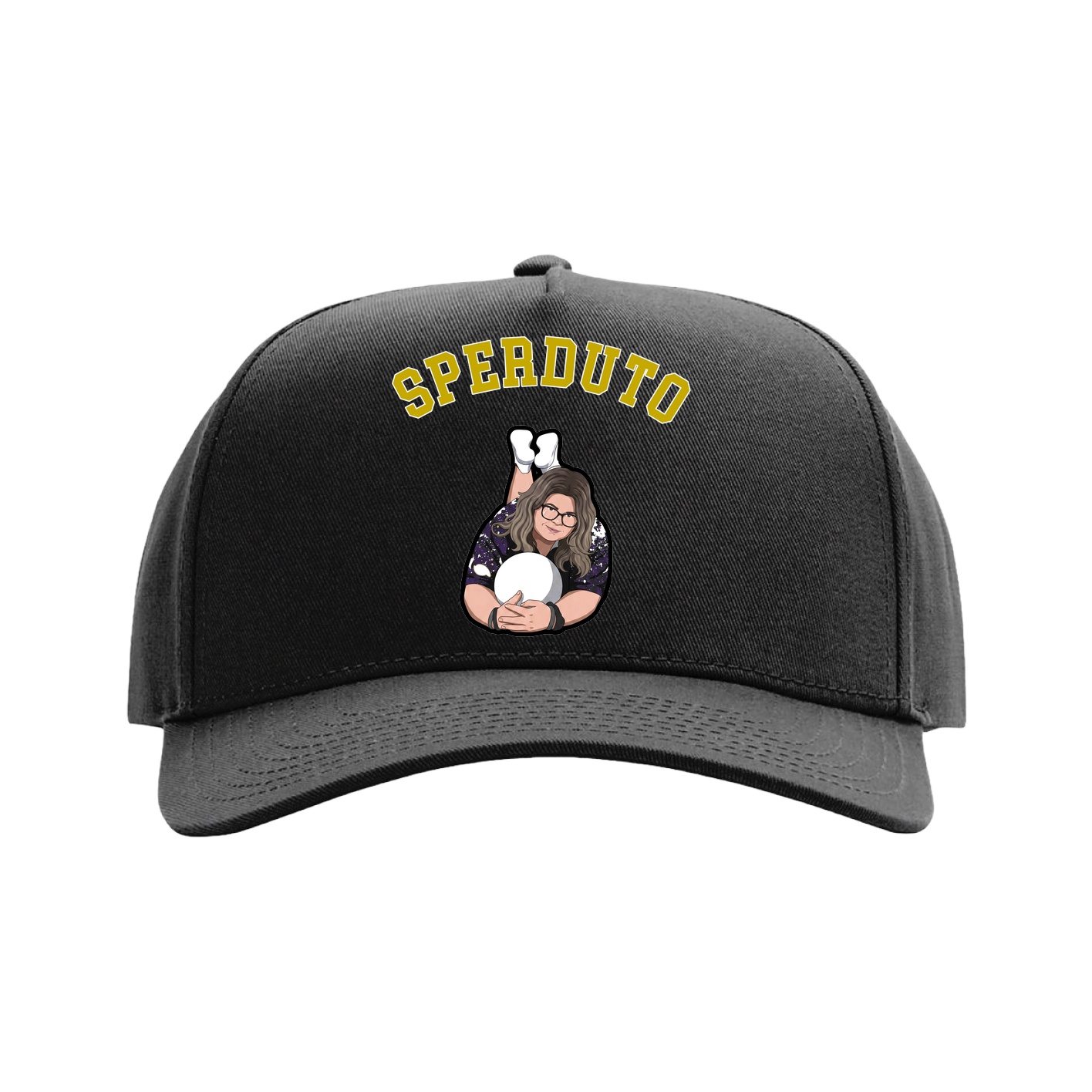 Full Fabric Five-Panel Champ Cap — Shirsey Arch in Black