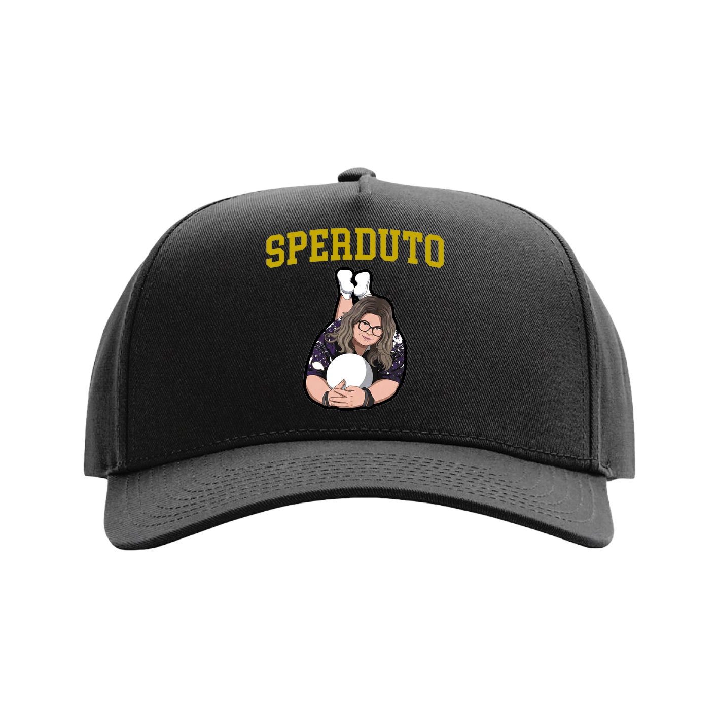 Full Fabric Five-Panel Champ Cap — Shirsey in Black