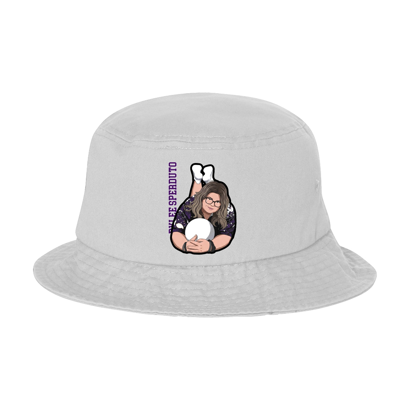 Bucket Cap — Name Vertical in White
