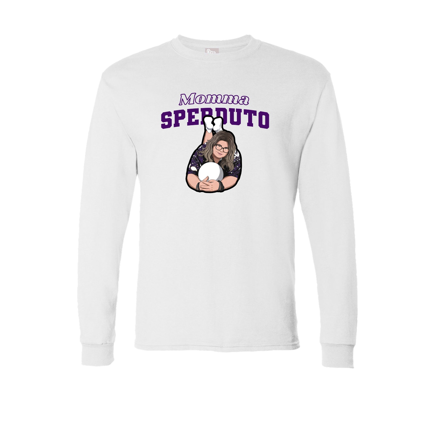 Long Sleeve Tee — Mothers Day Block in White