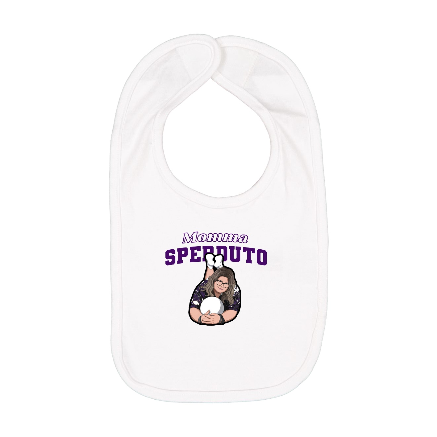 Infant Bib — Mothers Day Block in White