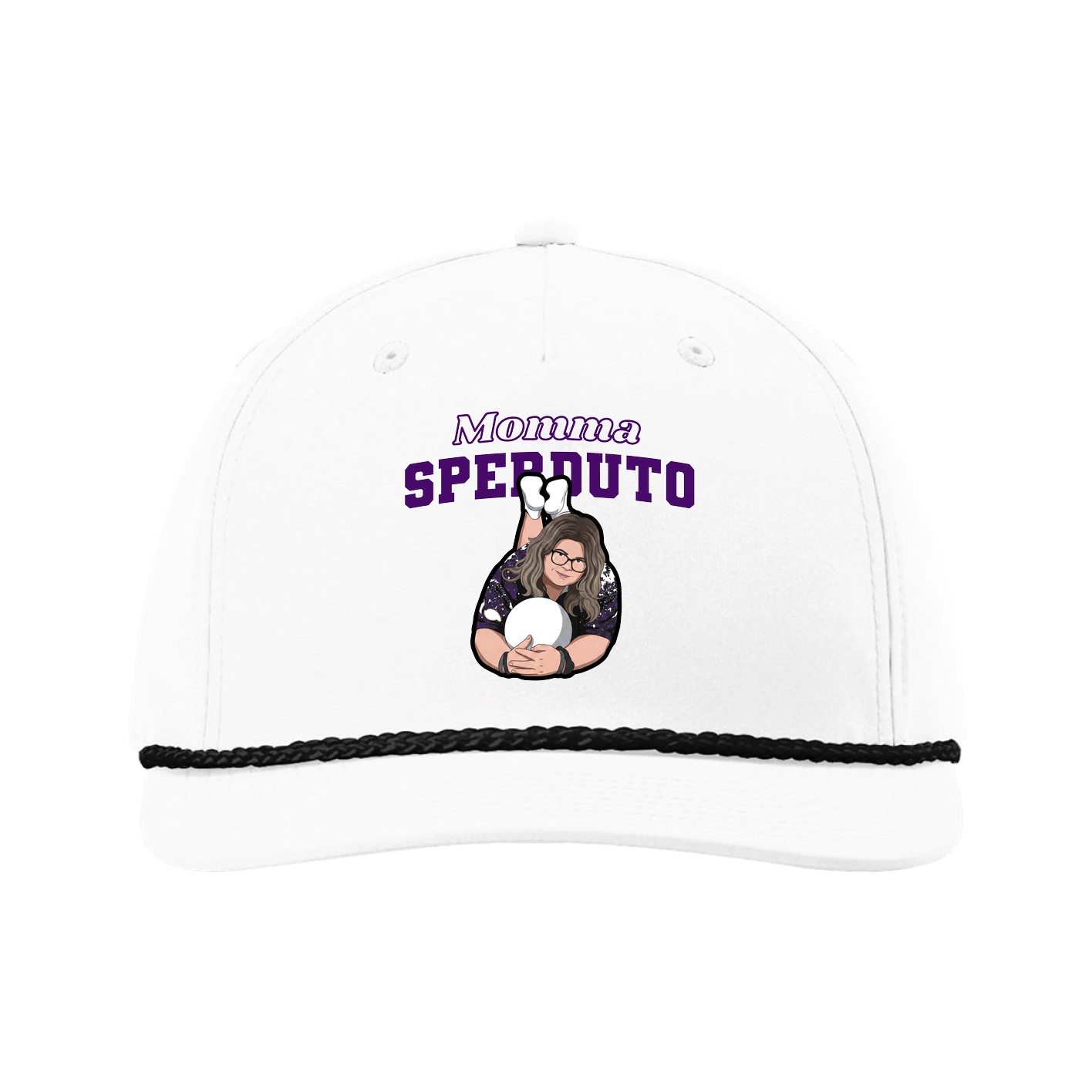 Five-Panel Classic Rope Cap — Mothers Day Block in White