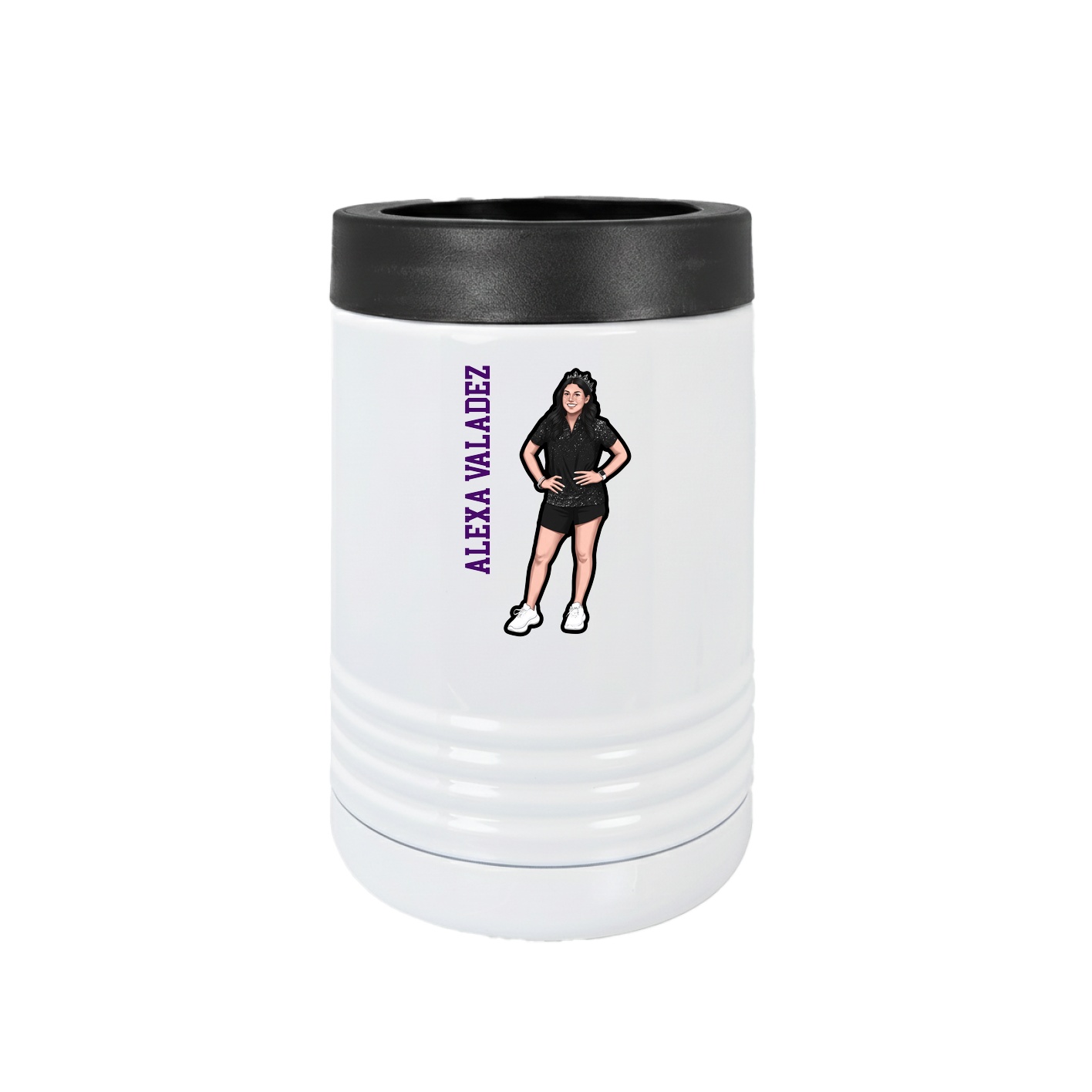Beverage Holder — Name Vertical in White