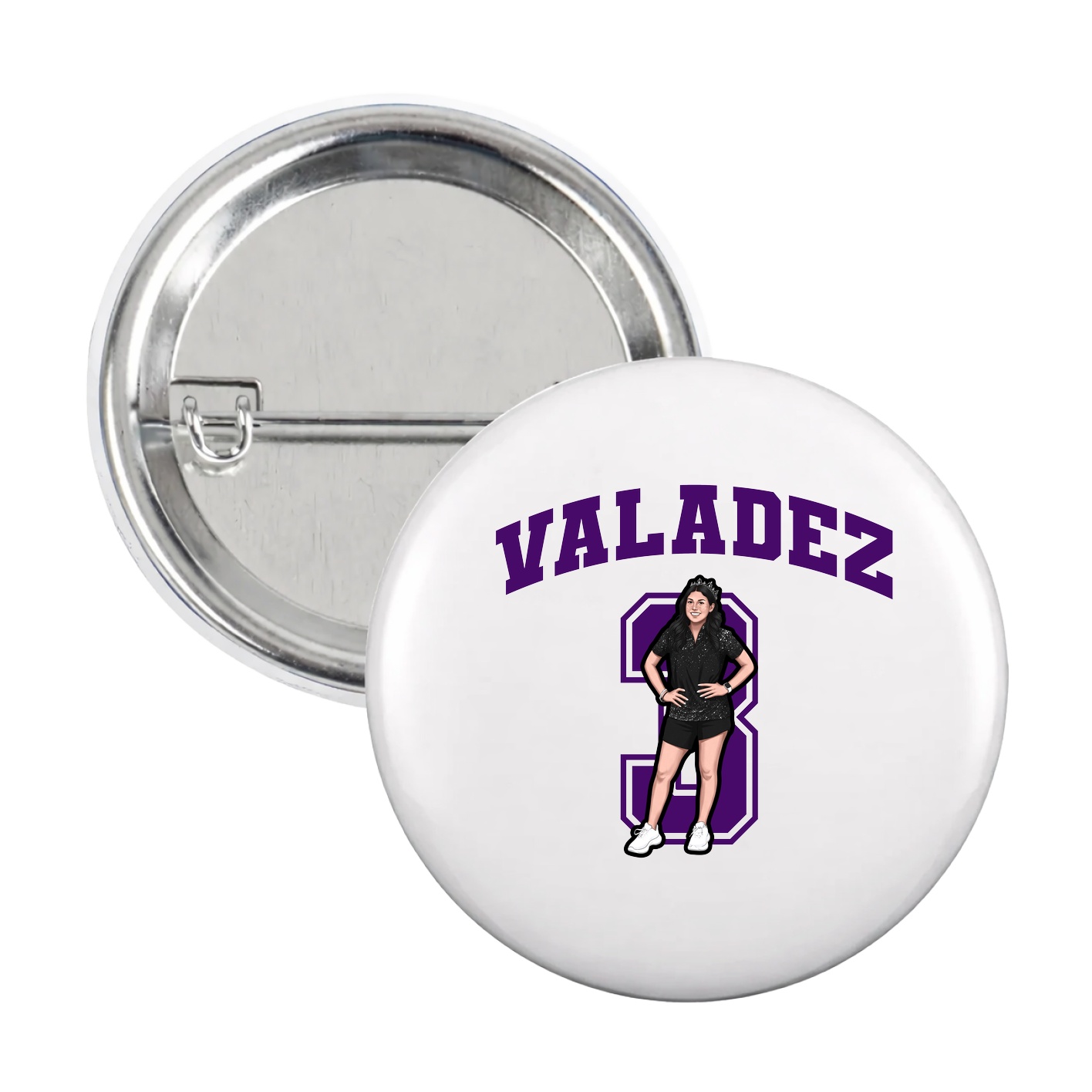 Game Day Button — Number in White