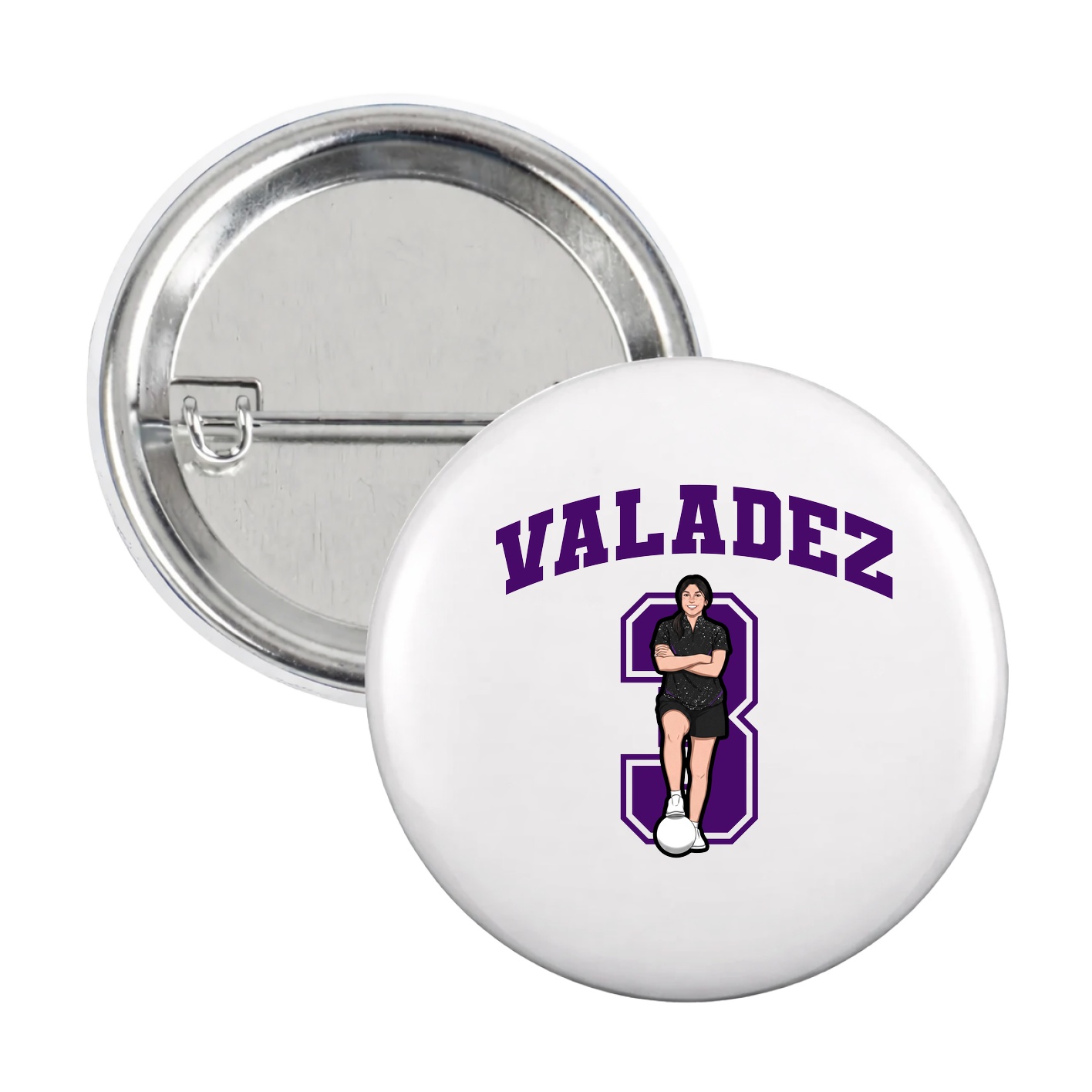 Game Day Button — Number in White