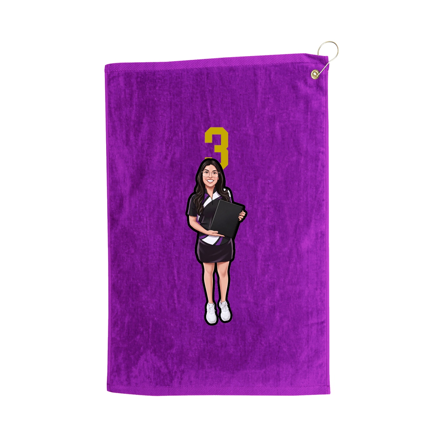 Golf Towel — Number Top in Purple