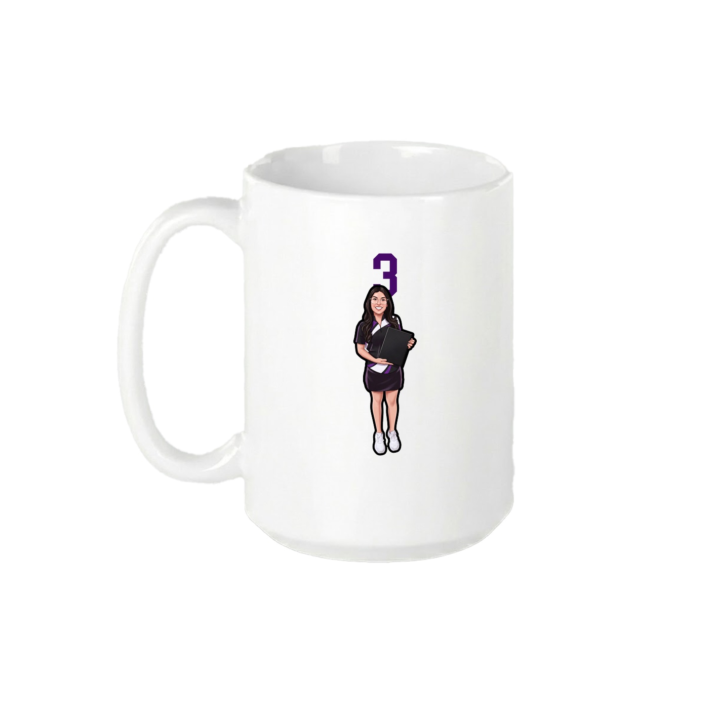 15oz Coffee Mug — Number Top in White