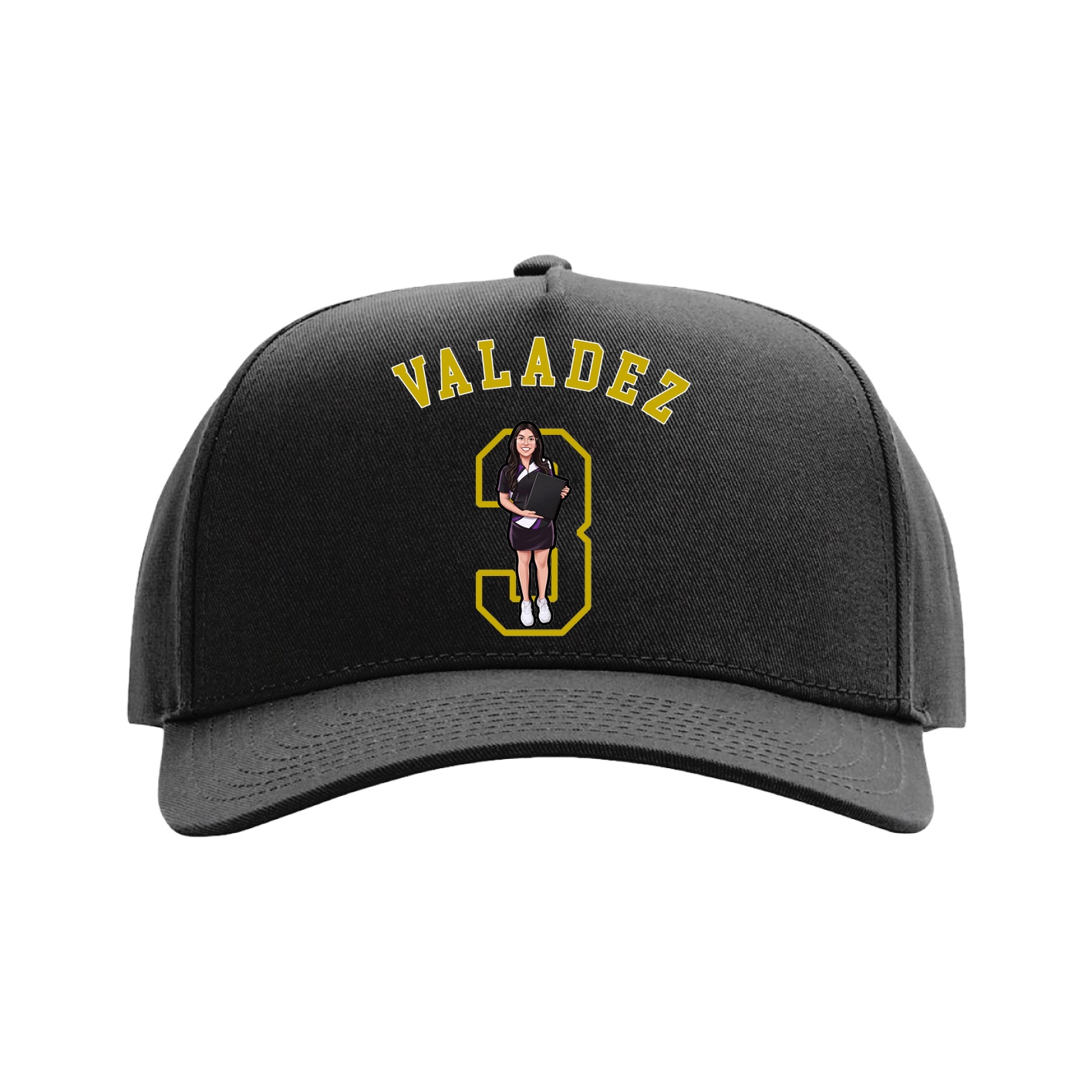 Full Fabric Five-Panel Champ Cap — Shirsey Arch in Black
