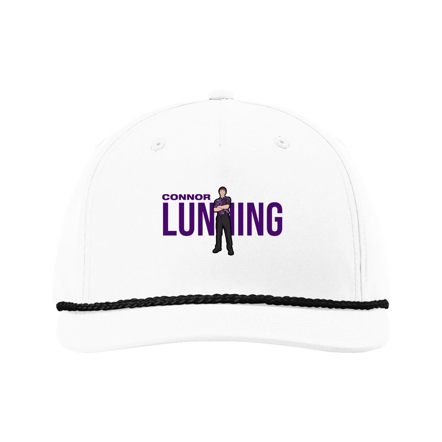 Five-Panel Classic Rope Cap — Player Name in White