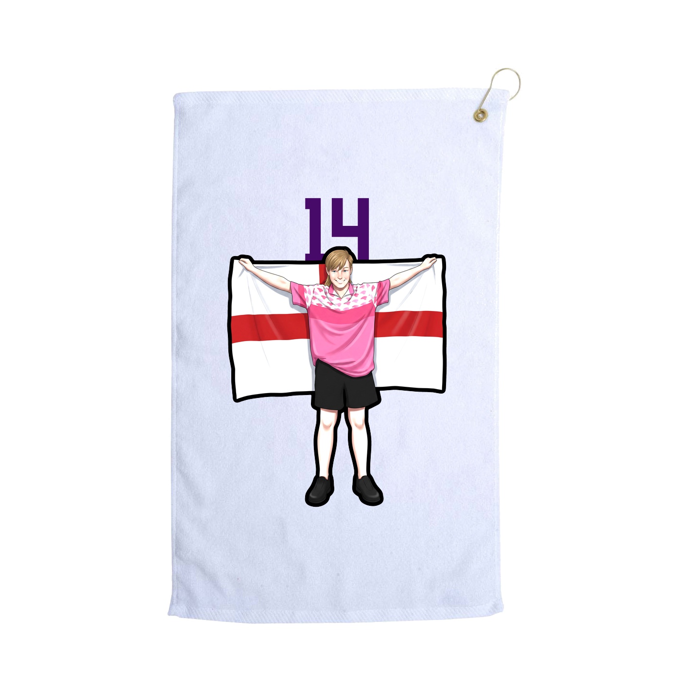 Golf Towel — Number Top in White